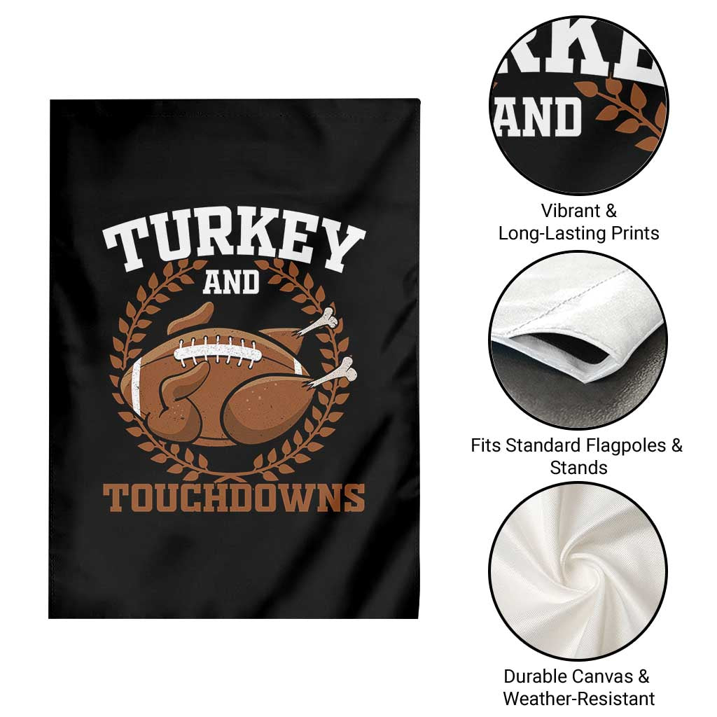 Thanksgiving Turkey And Touchdowns Football Season Garden Flag Game Day Outfits American Football Player Gift TS10 Print Your Wear