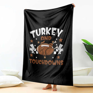 Thanksgiving Turkey And Touchdowns Football Season Throw Blanket Game Day TS10 Print Your Wear