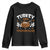 Thanksgiving Turkey And Touchdowns Football Season Youth Sweatshirt Game Day TS10 Black Print Your Wear
