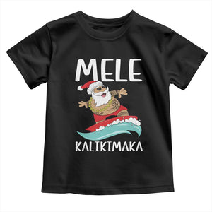 Hawaiian Christmas Baby Shirt Mele Kalikimaka Hawaii Surfing Santa Tropical Beach TS10 Black Print Your Wear