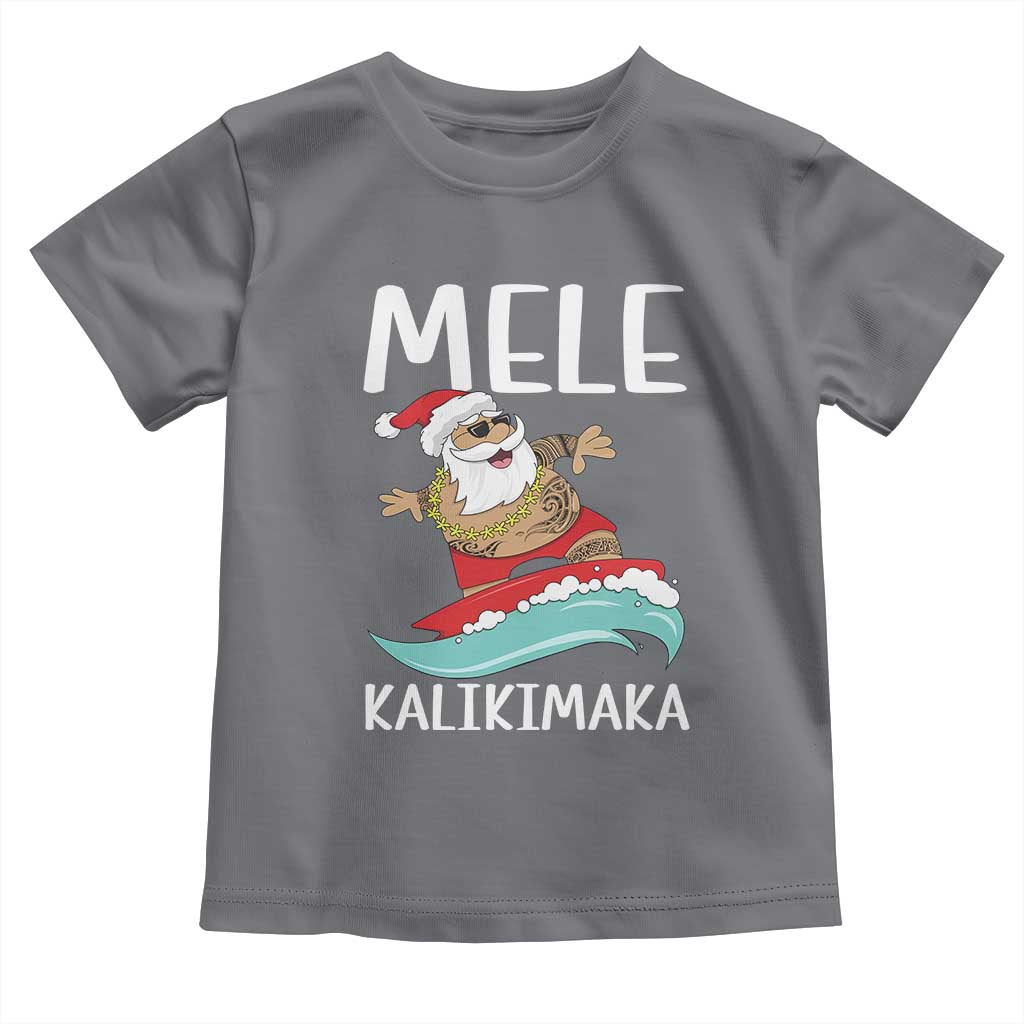 Hawaiian Christmas Baby Shirt Mele Kalikimaka Hawaii Surfing Santa Tropical Beach TS10 Charcoal Print Your Wear