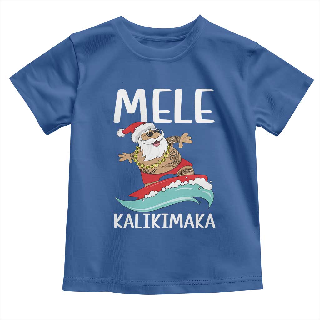 Hawaiian Christmas Baby Shirt Mele Kalikimaka Hawaii Surfing Santa Tropical Beach TS10 Royal Blue Print Your Wear