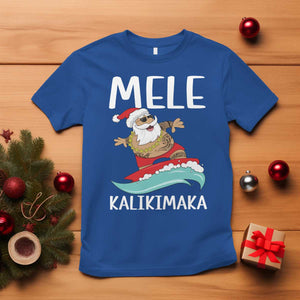 Hawaiian Christmas T Shirt Mele Kalikimaka Hawaii Surfing Santa Tropical Beach TS10 Royal Blue Print Your Wear