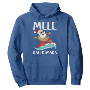 Hawaiian Christmas Hoodie Mele Kalikimaka Hawaii Surfing Santa Tropical Beach TS10 Royal Blue Print Your Wear