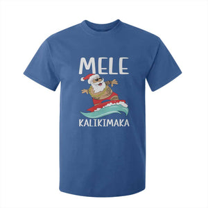 Hawaiian Christmas T Shirt For Kid Mele Kalikimaka Hawaii Surfing Santa Tropical Beach TS10 Royal Blue Print Your Wear