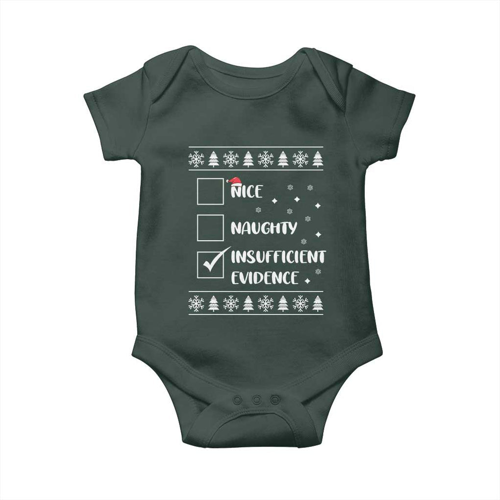 Funny Christmas Santa Baby Onesie Nice Naughty Insufficient Evidence Xmas List TS10 Print Your Wear