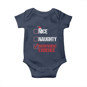 Christmas Santa Baby Onesie Nice Naughty Insufficient Evidence Xmas List TS10 Navy Print Your Wear