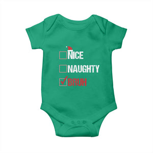 Christmas Santa Baby Onesie Nice Naughty Bruh Xmas List TS10 Irish Green Print Your Wear