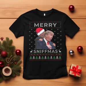 Funny Christmas Trump T Shirt Merry Sniffmas Biden Sniffing Trump Ugly Sweater Xmas Dirty TS10 Black Print Your Wear