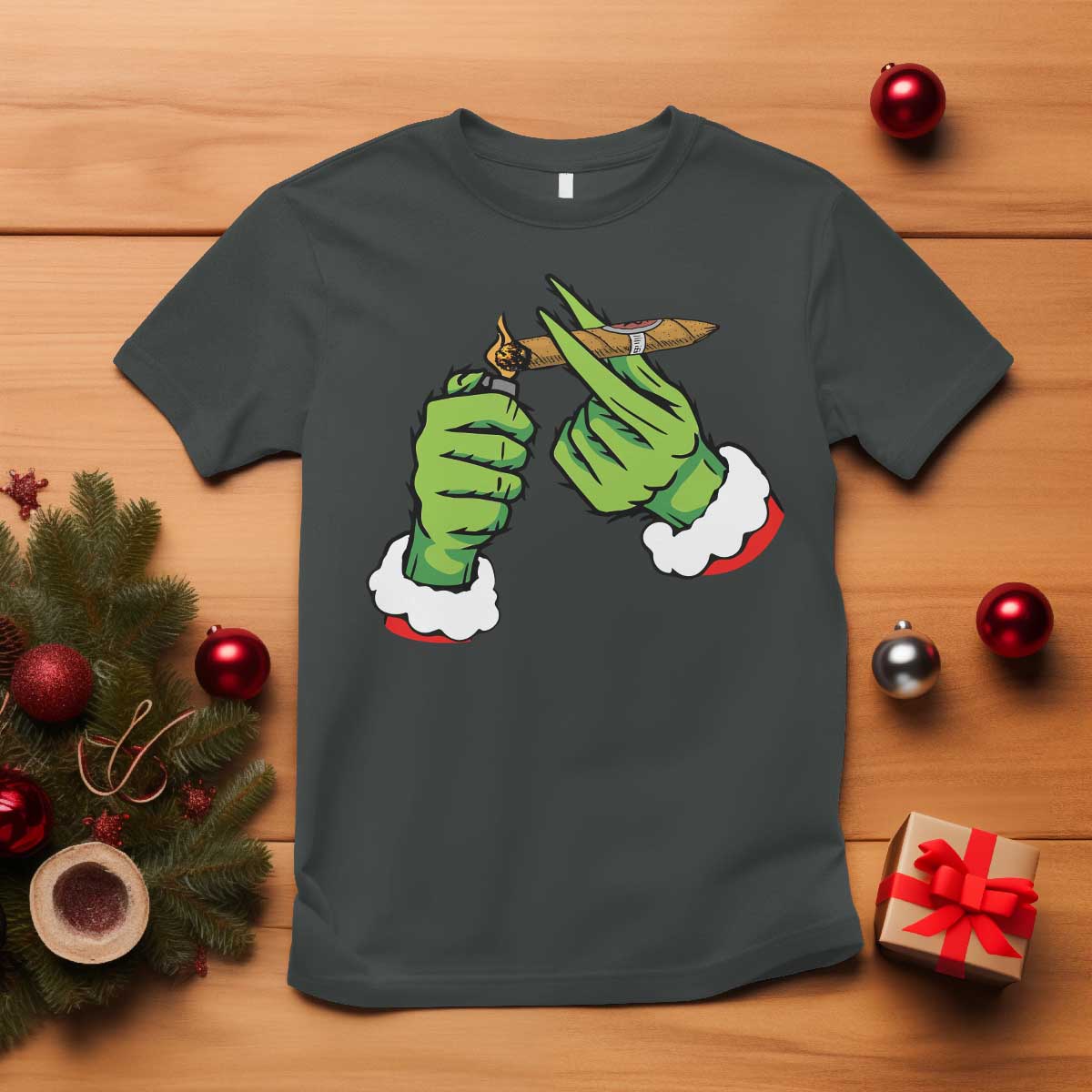 Pothead Christmas T Shirt Cannabis Weed Adult Christmas Party TS10 Dark Heather Print Your Wear