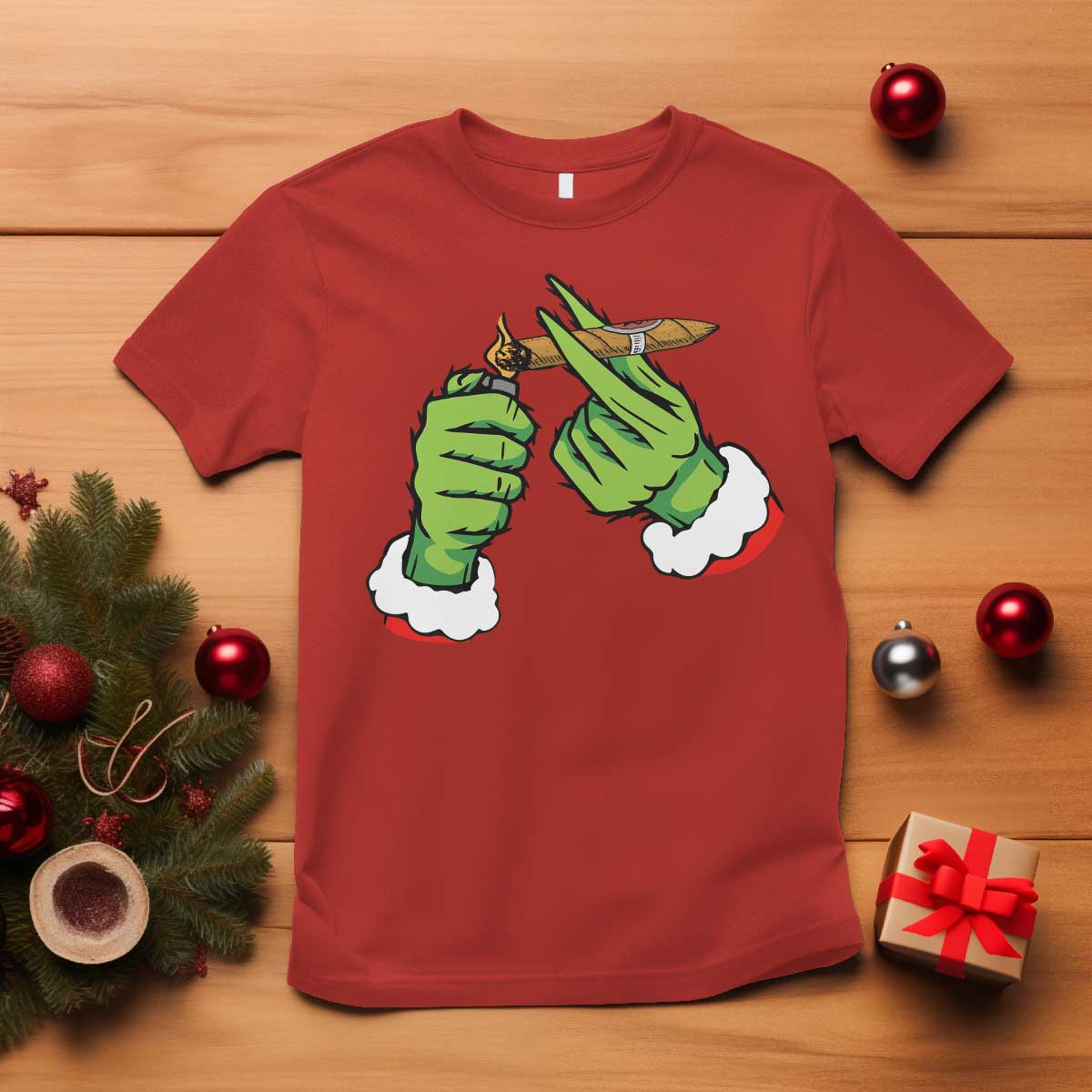 Pothead Christmas T Shirt Cannabis Weed Adult Christmas Party TS10 Red Print Your Wear