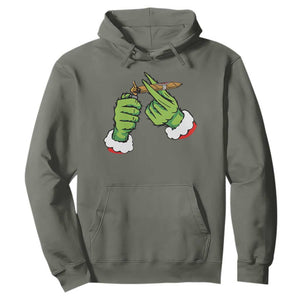 Pothead Christmas Hoodie Cannabis Weed Adult Christmas Party TS10 Military Green Print Your Wear
