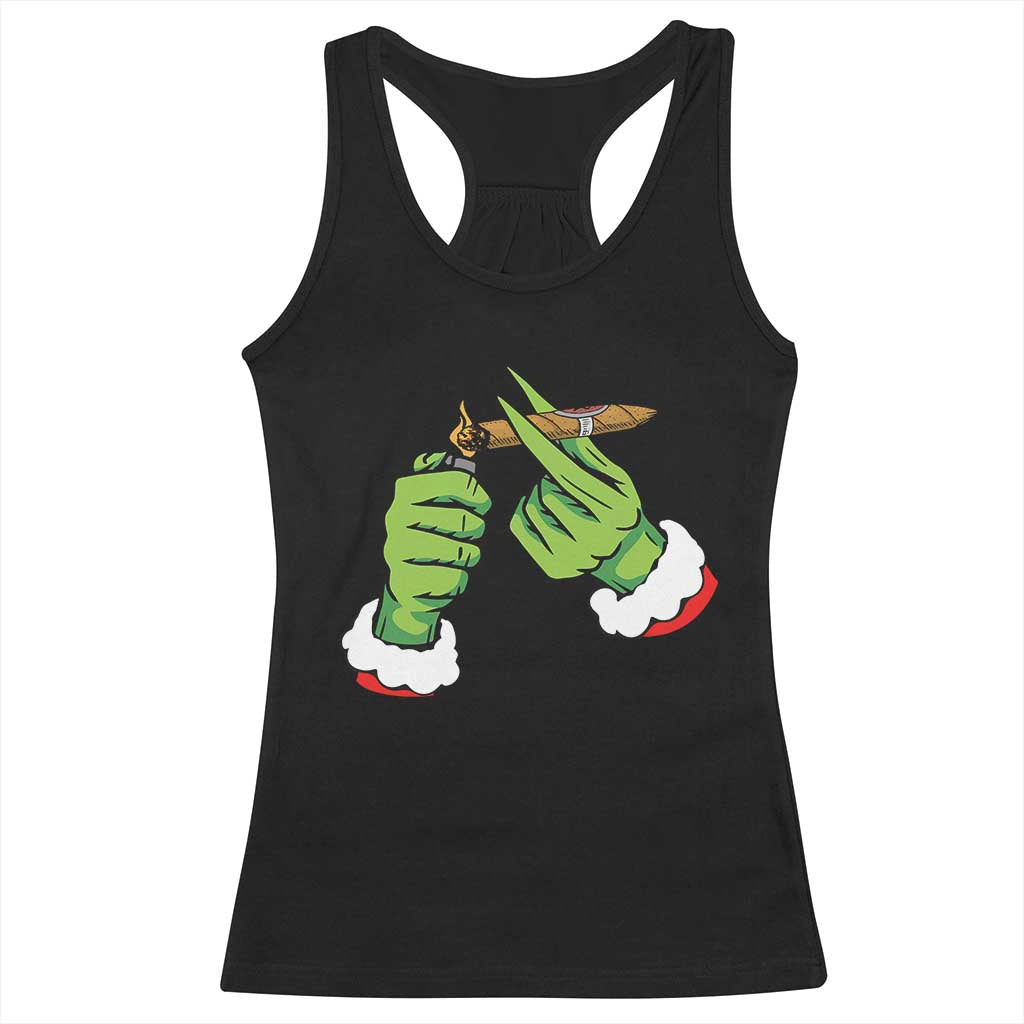 Pothead Christmas Racerback Tank Top Cannabis Weed Adult Christmas Party TS10 Black Print Your Wear