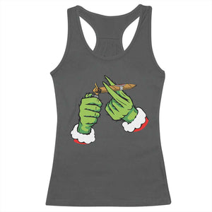Pothead Christmas Racerback Tank Top Cannabis Weed Adult Christmas Party TS10 Dark Heather Print Your Wear
