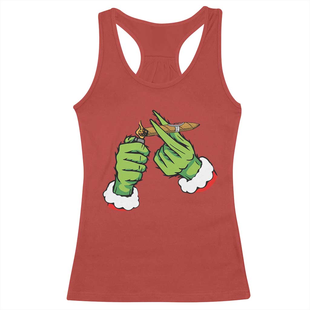 Pothead Christmas Racerback Tank Top Cannabis Weed Adult Christmas Party TS10 Red Print Your Wear