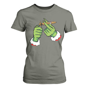 Pothead Christmas T Shirt For Women Cannabis Weed Adult Christmas Party TS10 Military Green Print Your Wear