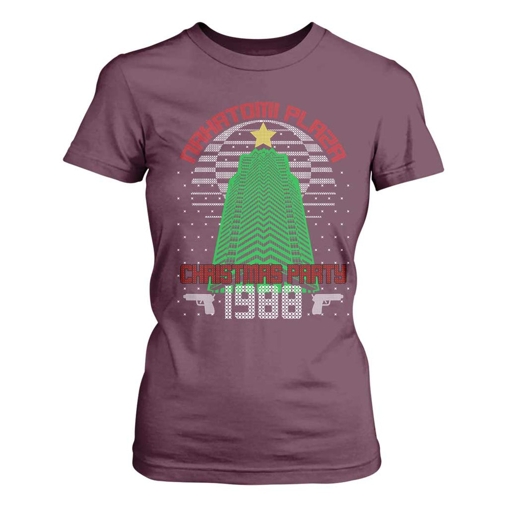 Nakatomi Plaza Christmas Party 1988 T Shirt For Women Xmas Gift Funny 80's Die Movie Bruce TS10 Maroon Print Your Wear