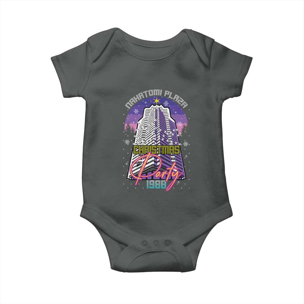 Nakatomi Plaza Christmas Party 1988 Baby Onesie Funny 80's Movie Ugly Xmas Gift TS10 Dark Heather Print Your Wear