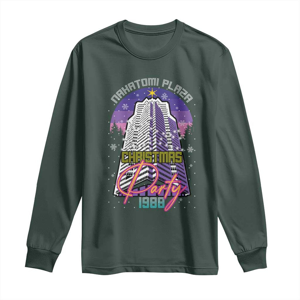 Nakatomi Plaza Christmas Party 1988 Long Sleeve Shirt Funny 80's Movie Ugly Xmas Gift TS10 Dark Forest Green Print Your Wear