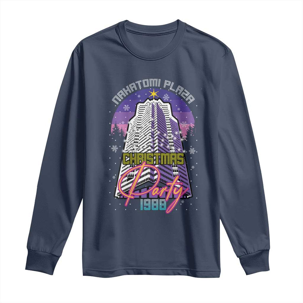 Nakatomi Plaza Christmas Party 1988 Long Sleeve Shirt Funny 80's Movie Ugly Xmas Gift TS10 Navy Print Your Wear