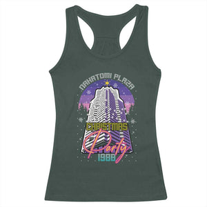Nakatomi Plaza Christmas Party 1988 Racerback Tank Top Funny 80's Movie Ugly Xmas Gift TS10 Dark Forest Green Print Your Wear