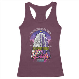 Nakatomi Plaza Christmas Party 1988 Racerback Tank Top Funny 80's Movie Ugly Xmas Gift TS10 Maroon Print Your Wear