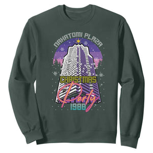 Nakatomi Plaza Christmas Party 1988 Sweatshirt Funny 80's Movie Ugly Xmas Gift TS10 Dark Forest Green Print Your Wear