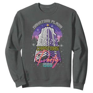 Nakatomi Plaza Christmas Party 1988 Sweatshirt Funny 80's Movie Ugly Xmas Gift TS10 Dark Heather Print Your Wear