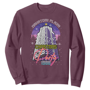 Nakatomi Plaza Christmas Party 1988 Sweatshirt Funny 80's Movie Ugly Xmas Gift TS10 Maroon Print Your Wear