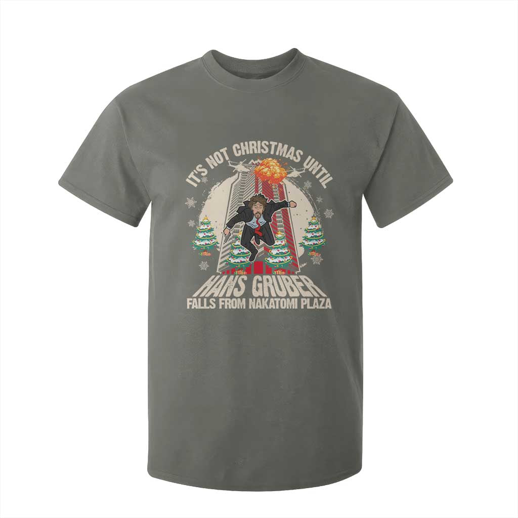 Christmas Nakatomi Plaza T Shirt For Kid Hans Gruber Xmas Party 2024 TS10 Military Green Print Your Wear