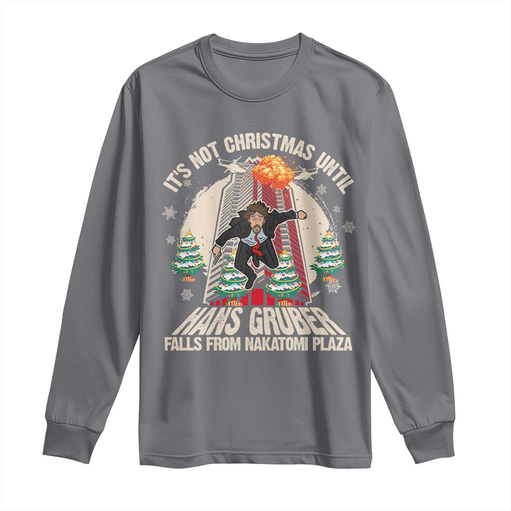 Christmas Nakatomi Plaza Long Sleeve Shirt Hans Gruber Xmas Party 2024 TS10 Charcoal Print Your Wear
