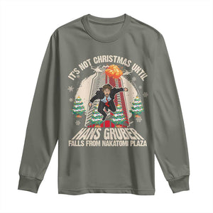 Christmas Nakatomi Plaza Long Sleeve Shirt Hans Gruber Xmas Party 2024 TS10 Military Green Print Your Wear