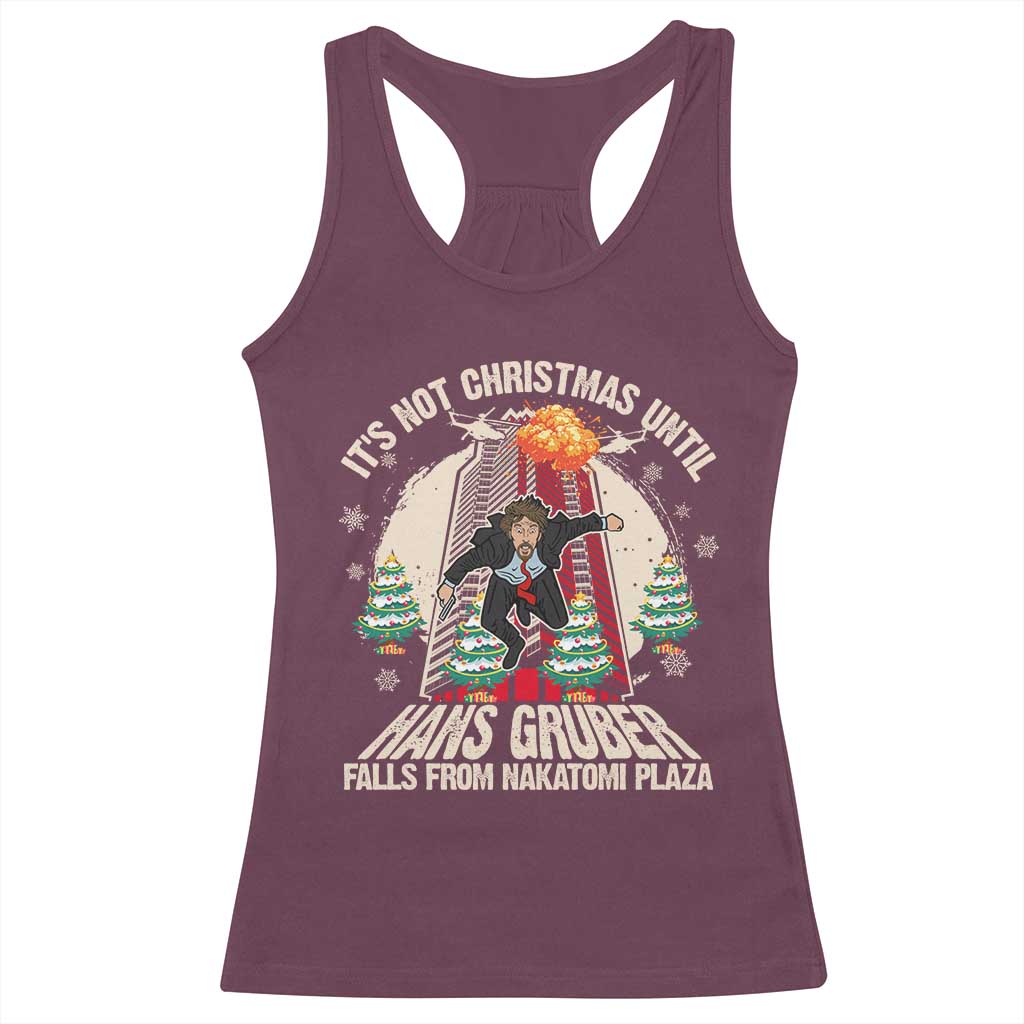 Christmas Nakatomi Plaza Racerback Tank Top Hans Gruber Xmas Party 2024 TS10 Maroon Print Your Wear