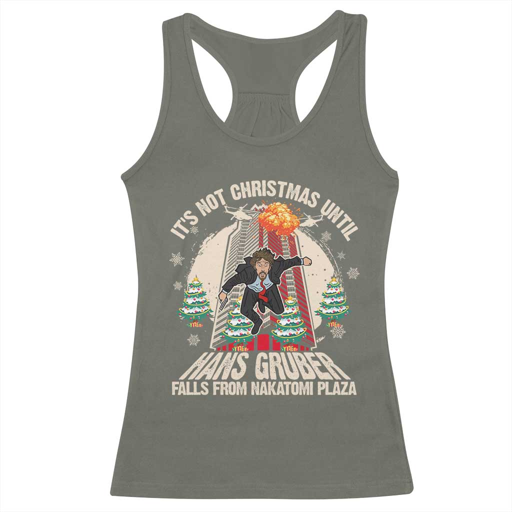 Christmas Nakatomi Plaza Racerback Tank Top Hans Gruber Xmas Party 2024 TS10 Military Green Print Your Wear