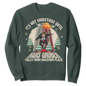 Christmas Nakatomi Plaza Sweatshirt Hans Gruber Xmas Party 2024 TS10 Dark Forest Green Print Your Wear