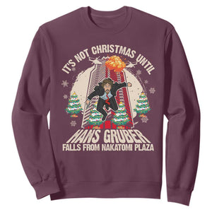 Christmas Nakatomi Plaza Sweatshirt Hans Gruber Xmas Party 2024 TS10 Maroon Print Your Wear