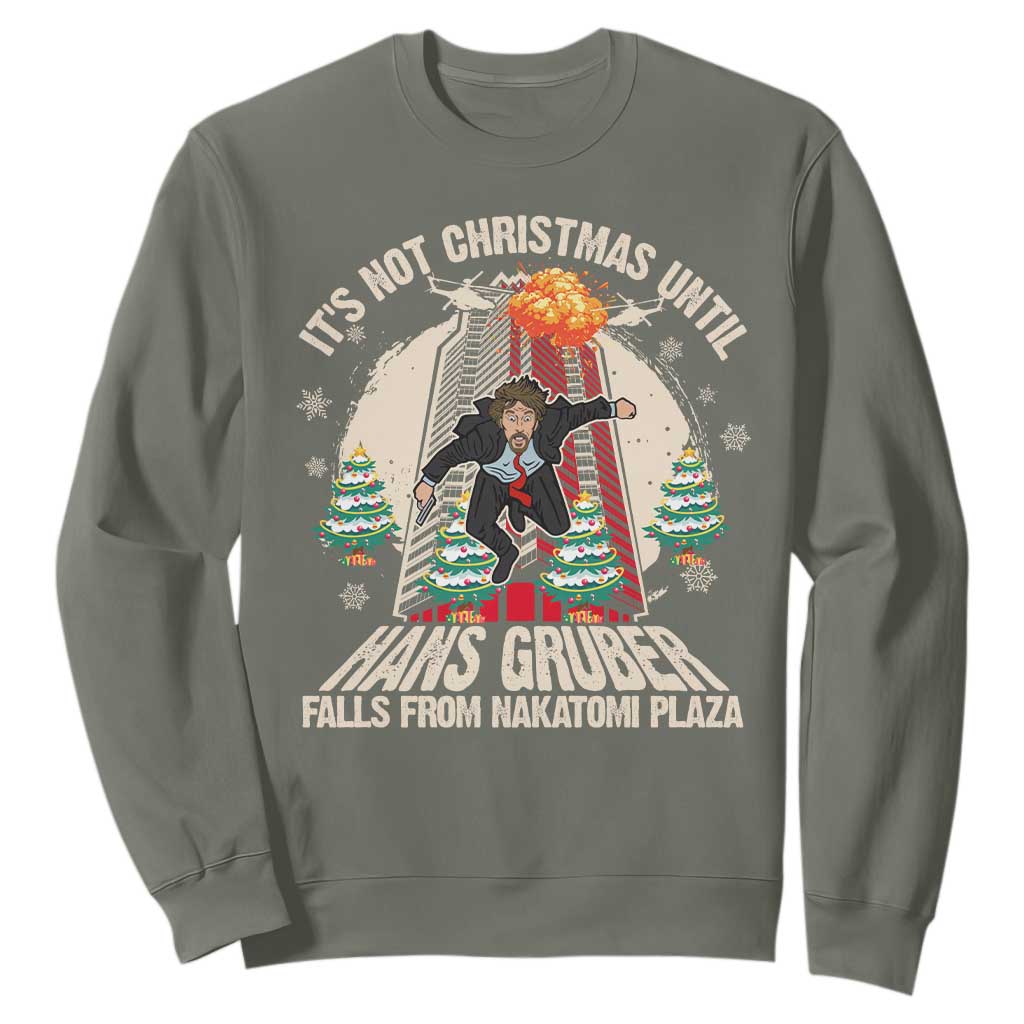 Christmas Nakatomi Plaza Sweatshirt Hans Gruber Xmas Party 2024 TS10 Military Green Print Your Wear