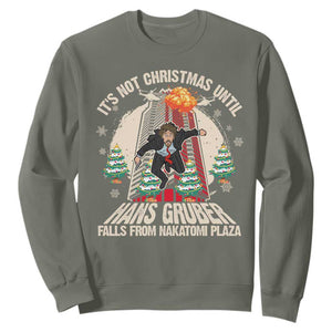 Christmas Nakatomi Plaza Sweatshirt Hans Gruber Xmas Party 2024 TS10 Military Green Print Your Wear