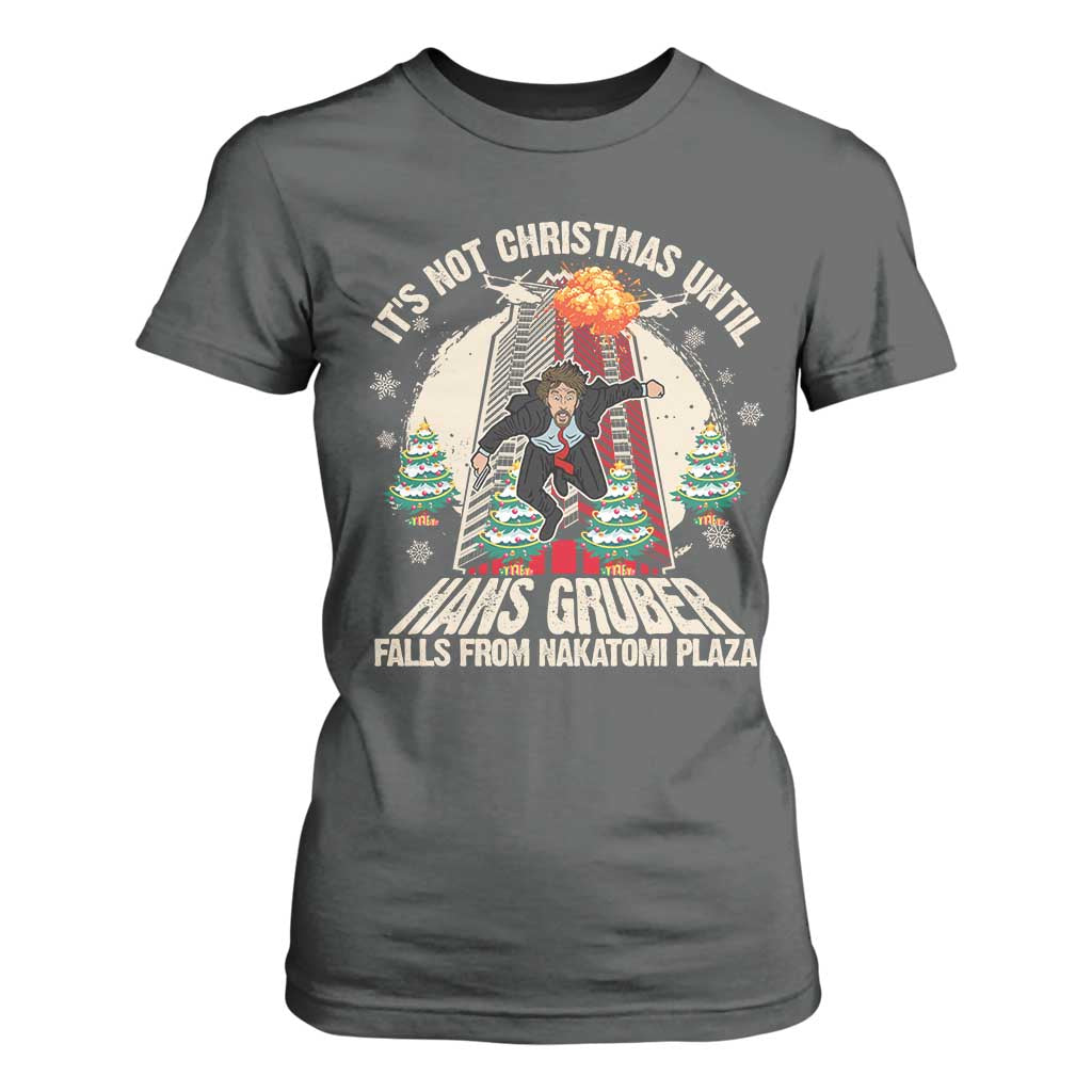 Christmas Nakatomi Plaza T Shirt For Women Hans Gruber Xmas Party 2024 TS10 Dark Heather Print Your Wear