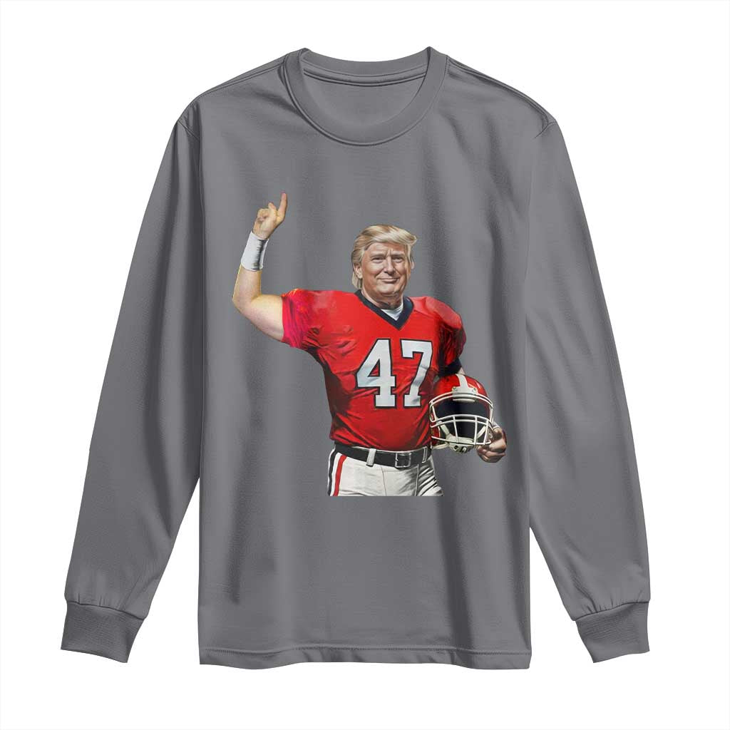 Trump Football Long Sleeve Shirt Vintage Sports Fan TS10 Charcoal Print Your Wear