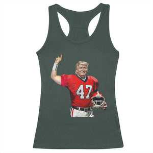 Trump Football Racerback Tank Top Vintage Sports Fan TS10 Dark Forest Green Print Your Wear