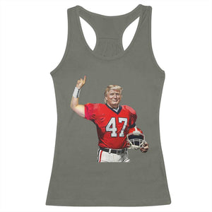 Trump Football Racerback Tank Top Vintage Sports Fan TS10 Military Green Print Your Wear