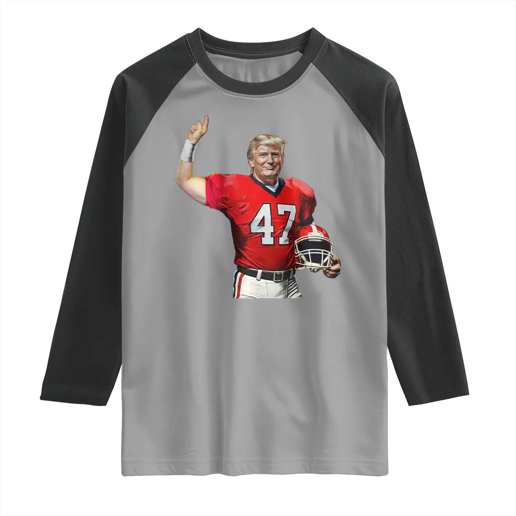 Trump Football Raglan Shirt Vintage Sports Fan TS10 Sport Gray Black Print Your Wear
