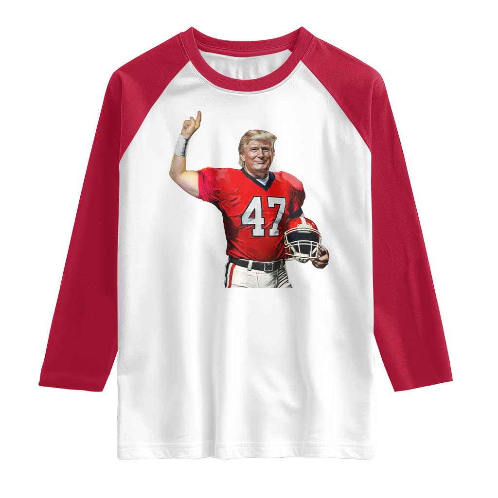 Trump Football Raglan Shirt Vintage Sports Fan TS10 White Red Print Your Wear