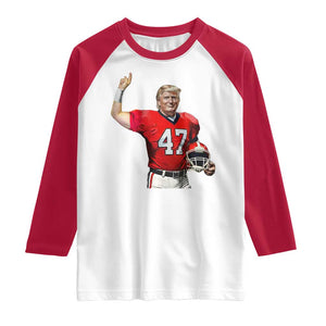 Trump Football Raglan Shirt Vintage Sports Fan TS10 White Red Print Your Wear