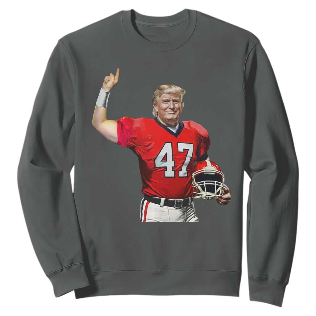 Trump Football Sweatshirt Vintage Sports Fan TS10 Dark Heather Print Your Wear