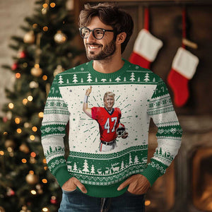Trump Football Knit Sweatshirt Vintage Sports Fan TS10 Green Print Your Wear