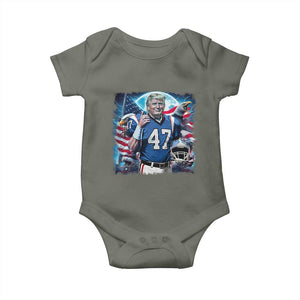 Trump Football Baby Onesie Vintage Sports Fan Game Day TS10 Military Green Print Your Wear