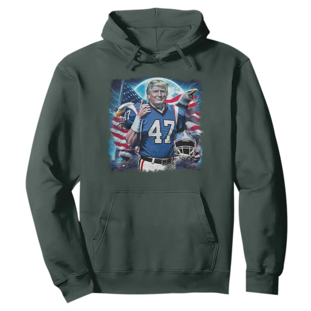 Trump Football Hoodie Vintage Sports Fan Game Day TS10 Dark Forest Green Print Your Wear