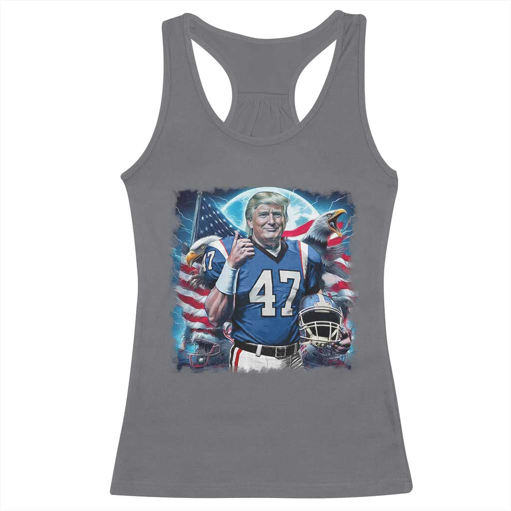 Trump Football Racerback Tank Top Vintage Sports Fan Game Day TS10 Charcoal Print Your Wear